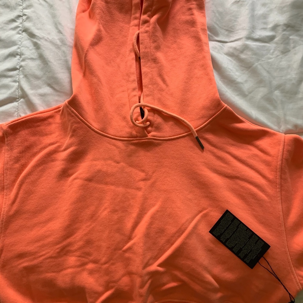 NWT ORANGE CROPPED HOODIE